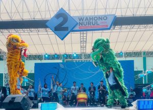 Barongsai Relawan Ayem Ikut Ramaikan Kampanye Akbar Wahono-Nurul