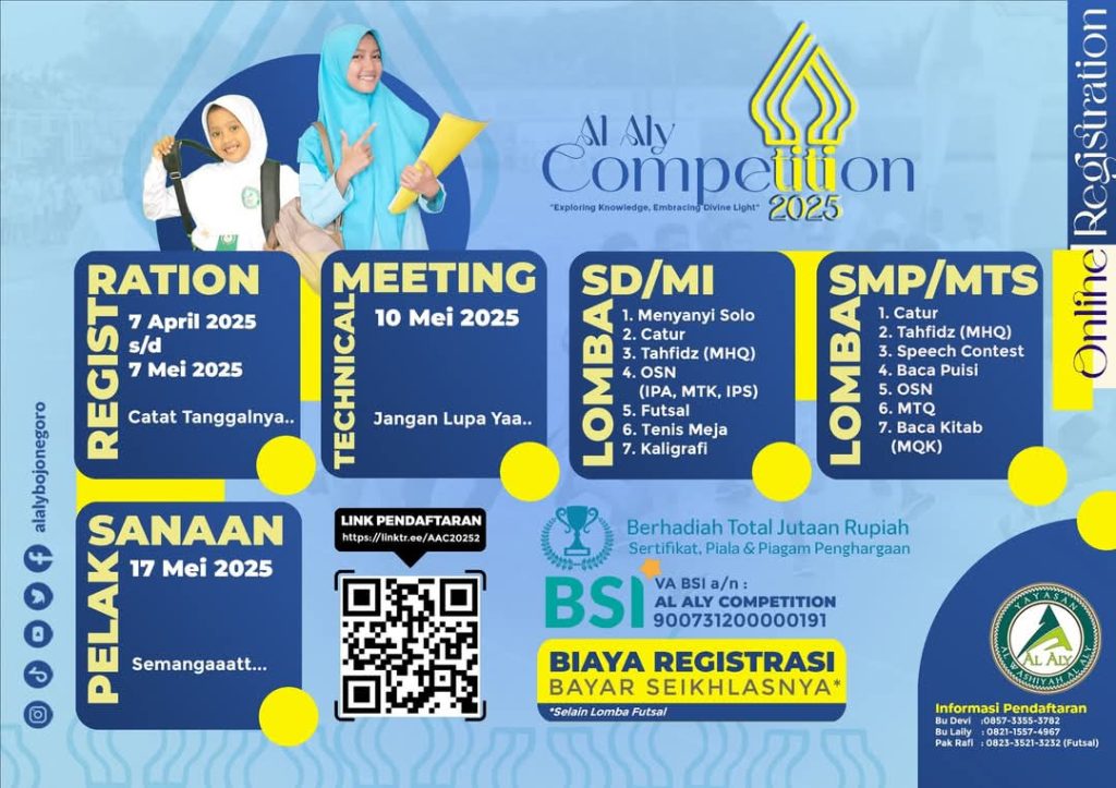 Al Aly Competition 2025: Ajang Prestasi Pelajar SD/MI dan SMP/MTs se-Bojonegoro Raya