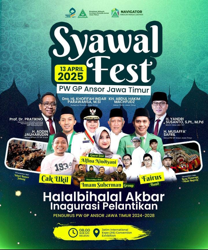PW GP Ansor Jatim Rencanakan Halal Bihalal Akbar dirangkai Dengan Inaugurasi Pelantikan 