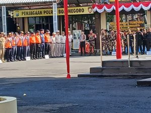 Banser Bojonegoro Ikuti Gladi Bersih Hari Bhayangkara ke-79, Wujudkan Sinergi Jaga Keamanan