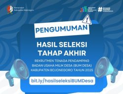 Hasil Seleksi Calon Pendamping BUM Desa Bojonegoro Tahun 2025 Resmi Diumumkan
