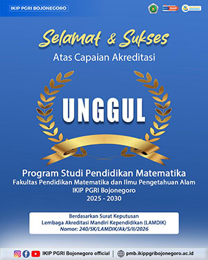 Sertifikat Akreditasi UNGGUL LAMDIK Program Studi Pendidikan Matematika IKIP PGRI Bojonegoro periode 2025-2030