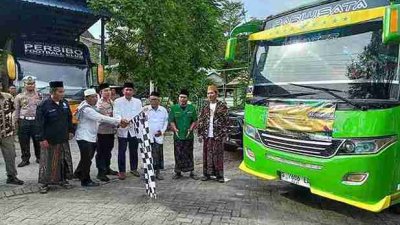 Bupati Bojonegoro Lepas Rombongan PCNU ke Malang, Kapolres Pesan Utamakan Keselamatan