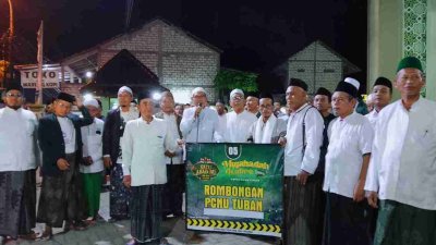 Rombongan PCNU Tuban diberangkatkan menuju Stadion Gajayana Malang untuk mengikuti Mujahadah Kubro Harlah Satu Abad Nahdlatul Ulama