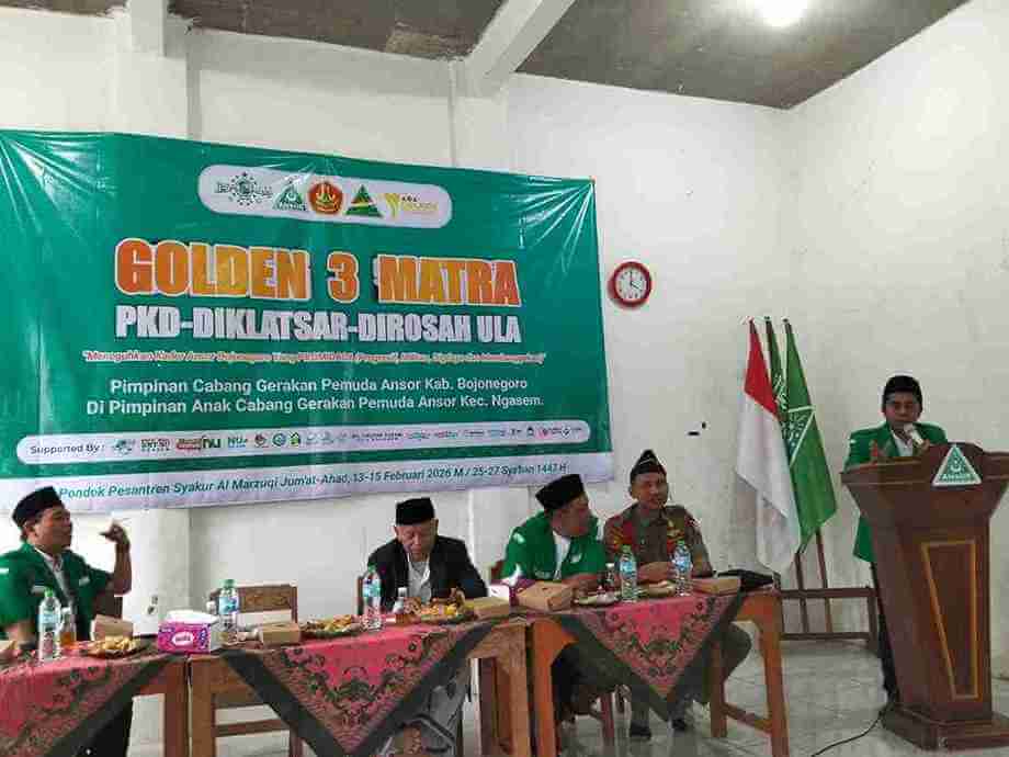 Pembukaan Kaderisasi 3 Matra GP Ansor Bojonegoro di PP Asyakur Al Marzuqi Ngasem Februari 2026