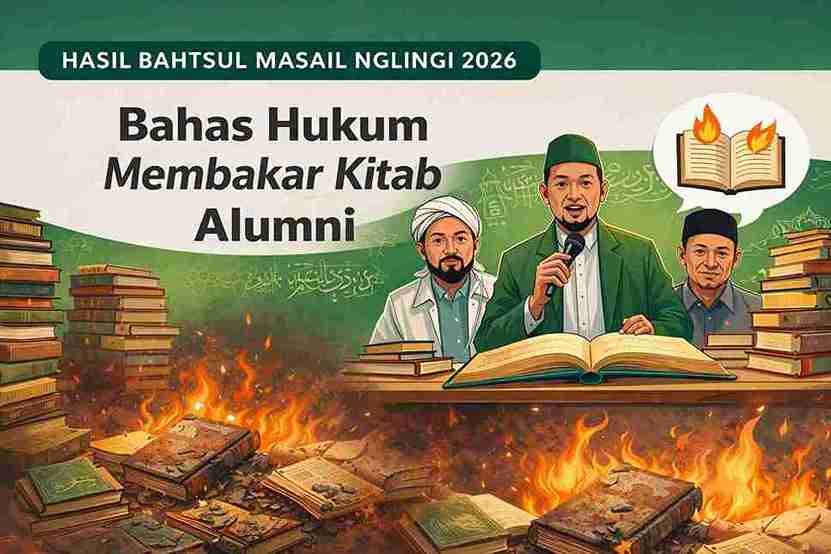 Ilustrasi forum Bahtsul Masail membahas hukum membakar kitab alumni