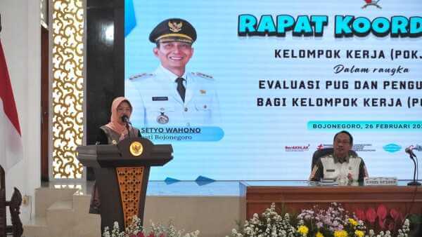 Wakil Bupati Bojonegoro Nurul Azizah menyampaikan sambutan dalam Rakor Pokja PUG, 26 Februari 2026