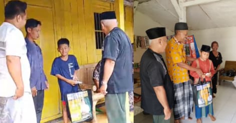 Penyaluran 5.000 bingkisan lebaran oleh Yayasan Asmedia Center Indonesia kepada warga kurang mampu di Bojonegoro