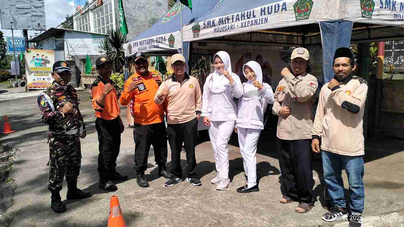 Posko Mudik Satkorcab Banser Kabupaten Malang di Pakisaji siaga layani pemudik Lebaran 2026