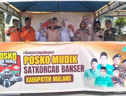 Banser Malang Dirikan Posko Mudik di Pakisaji, Siaga Layani Pemudik