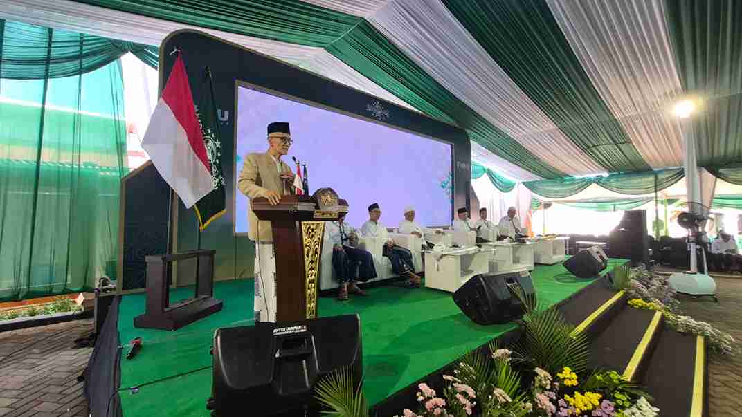 Rais Aam PBNU KH Miftahul Achyar saat menutup Muskerwil PWNU Jatim di Pesantren Sunan Bejagung Tuban