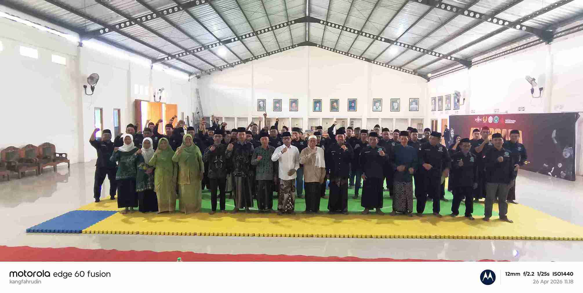 Suasana pelantikan PAC dan halal bihalal Pagar Nusa Bojonegoro di Gedung Plesungan Kapas