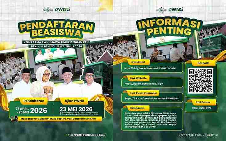 Poster Beasiswa PWNU Jatim 2026