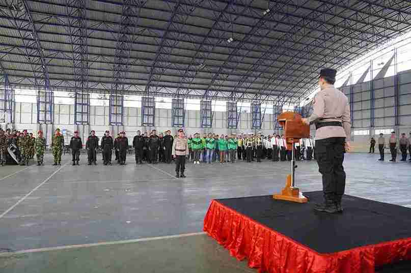 Apel Sabuk Kamtibmas Polres Bojonegoro di GOR Mapolres dipimpin Kapolres AKBP Afrian Satya Permadi