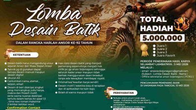 Semarak Harlah ke-92, PC GP Ansor Bojonegoro Gelar Lomba Desain Batik Berhadiah Jutaan Rupiah