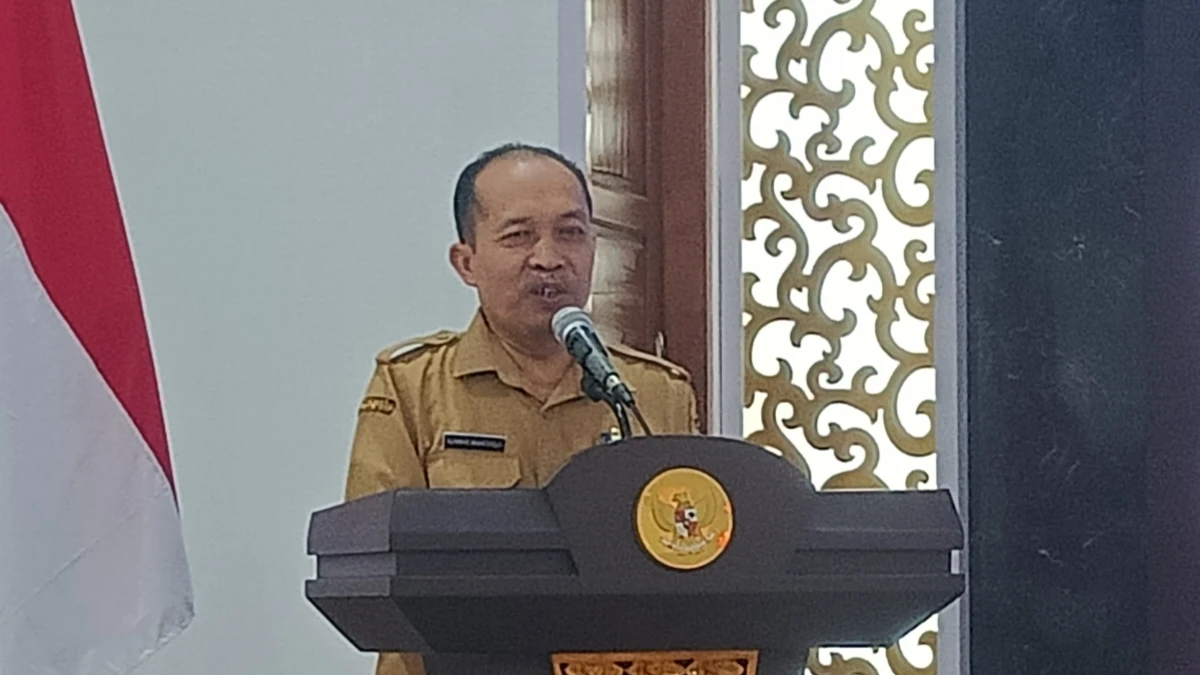 Kepala Dinas Pendidikan Bojonegoro Anwar Mukhtadlo memberikan sambutan terkait ATS