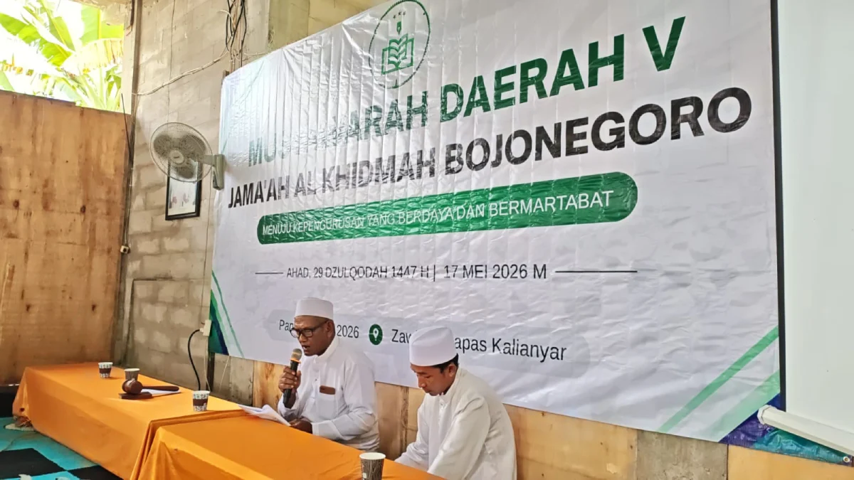 Suasana Musda V Jama’ah Al Khidmah Bojonegoro 2026 di Zawiyah Desa Kalianyar Kecamatan Kapas
