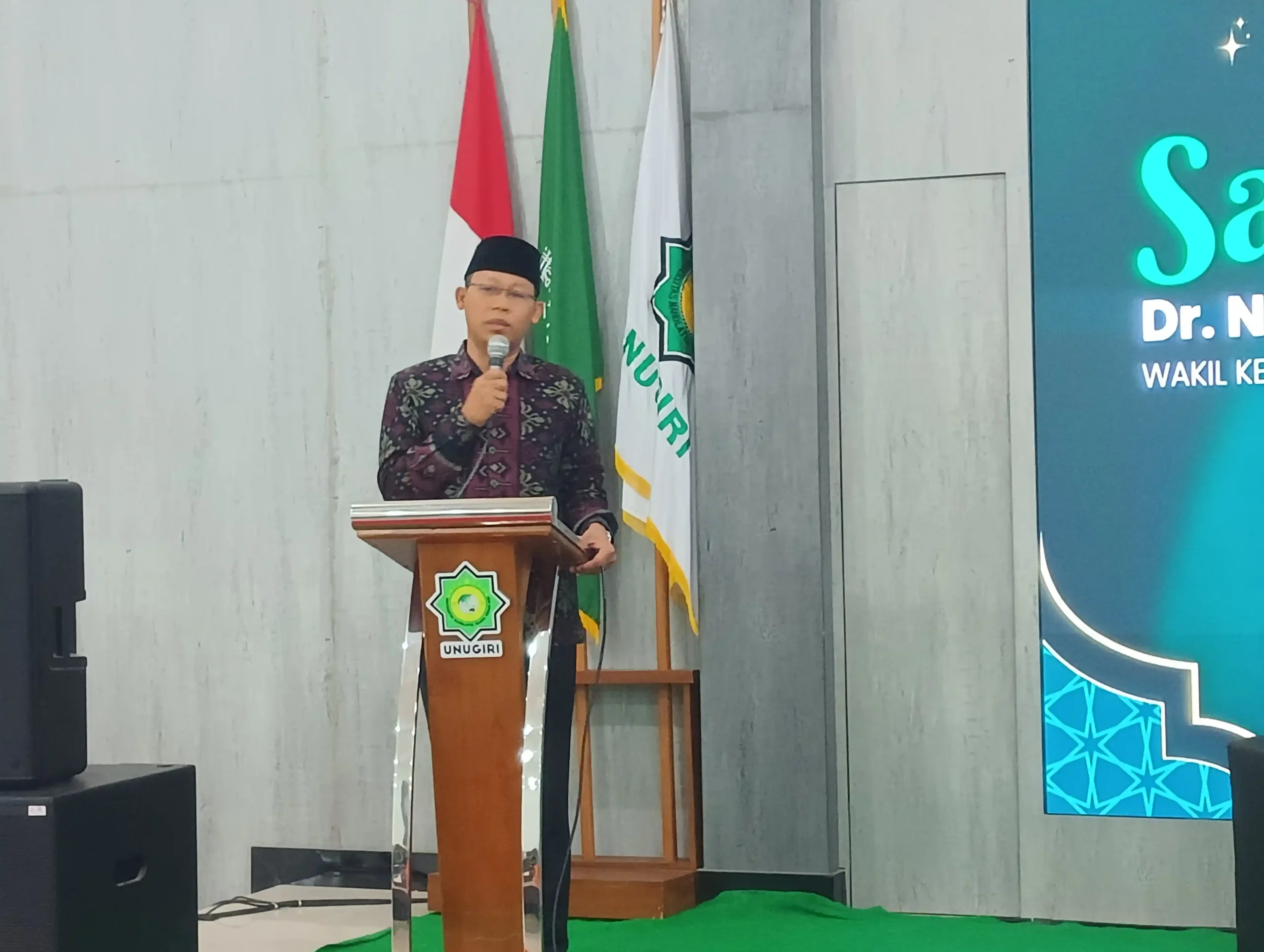 Wakil Ketua PCNU Bojonegoro Dr Nurul Huda memberikan sambutan