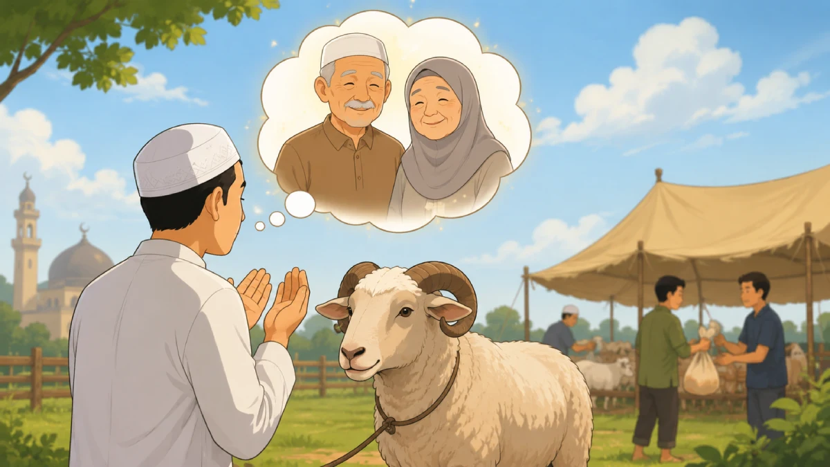 Ilustrasi kurban untuk orang tua yang sudah meninggal dunia