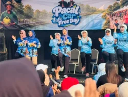 Kompak, Hj. Cantika Wahono dan Hj. Nurul Azizah Hadiri Launching CFD Kali Pacal di Sukosewu
