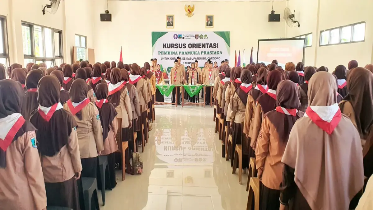 Suasana pembukaan Kursus Orientasi Pembina Pramuka Prasiaga Kwarcab Bojonegoro bersama IGRA Kabupaten Bojonegoro Tahun 2026.