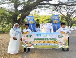 Semarak Tahun Baru Hijriah, Ratusan Siswa RA-MI Islamiyah Kedungsari Gelar Pawai Ta’aruf