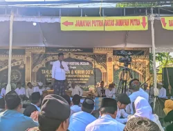 Ribuan Jamaah Mata Basah Hadiri Pengajian Sambung Roso Nyadong Berkah, Puluhan Banser Dander Bantu Pengamanan