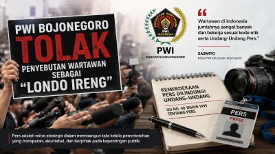 Ilustrasi PWI Bojonegoro menolak generalisasi wartawan dengan istilah "londo ireng" dan menegaskan pentingnya menghormati kemerdekaan pers.