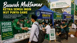 Buwuh Muktamar NU Jombang dengan posko makan dan layanan gratis