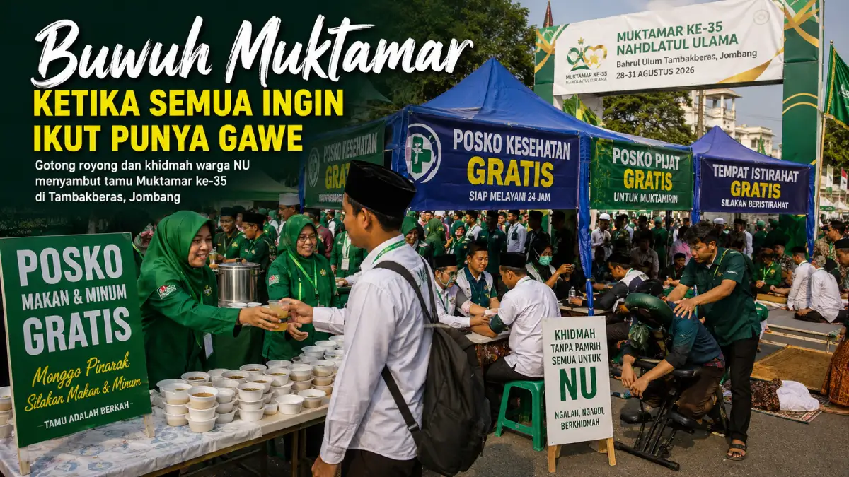 Buwuh Muktamar NU Jombang dengan posko makan dan layanan gratis