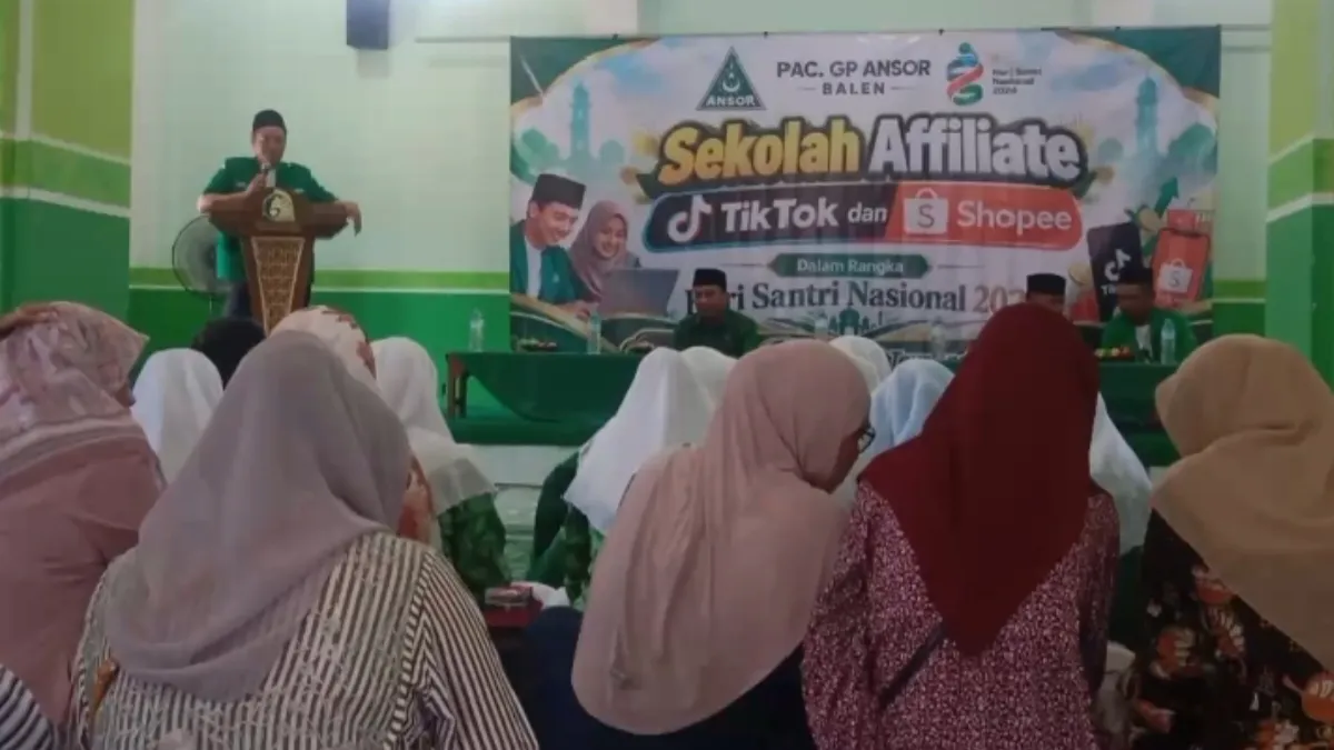 Choirul Anam memberikan sambutan dalam Sekolah Affiliate PAC GP Ansor Balen