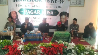 Konferancab IV Pagar Nusa Sukosewu di Gedung MWCNU Sukosewu, Bojonegoro, 18 Oktober 2026.