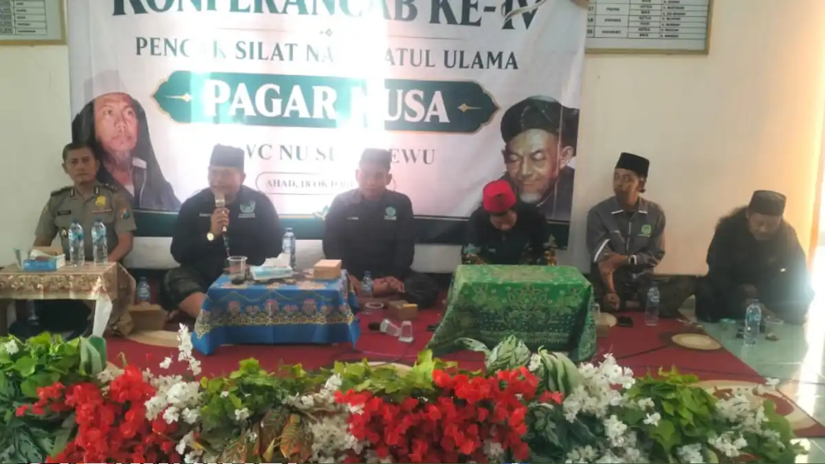 Konferancab IV Pagar Nusa Sukosewu di Gedung MWCNU Sukosewu, Bojonegoro, 18 Oktober 2026.