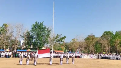 Upacara Hari Santri Nasional 2026 MWCNU Dander di Lapangan Desa Sumberarum Bojonegoro