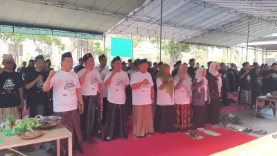 Suasana pembukaan Lomba Liwetan PCNU Bojonegoro dalam rangka Hari Santri 2026.