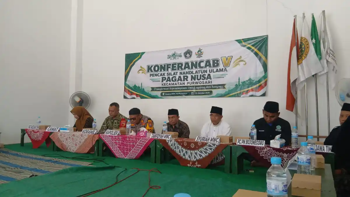 Konfercab V Pagar Nusa PAC Purwosari di Gedung MWCNU pada 18 Oktober 2026